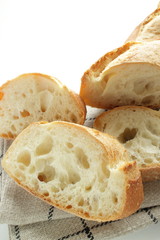 french bread on white background