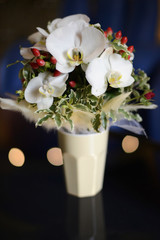 Beautiful bride's bouquet in a white vase