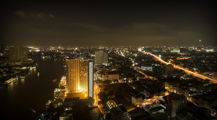 Bangkok city night view, Thailand