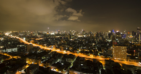 Fototapeta premium Bangkok city night view, Thailand
