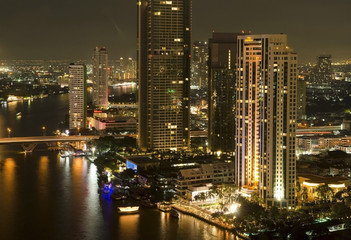 Fototapeta na wymiar Modern city view of Bangkok, Thailand. Cityscape.