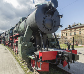 Obraz premium Steam locomotive. The genius of engineers made this pile of metal to come alive and to have a soul.