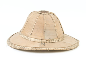 Weaving hat isolated on white background