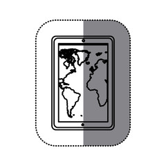 figure map in the smarphone icon, vector illustraction design