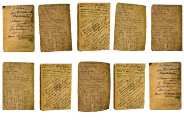 Old paper sheet with a recipe written by hand