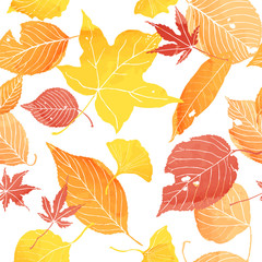 seamless pattern of autumn leaves