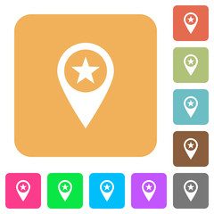 POI GPS map location rounded square flat icons