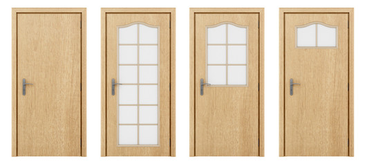 Obraz premium wooden door isolated on white background