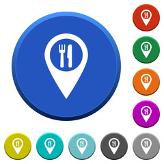 Restaurant GPS map location beveled buttons