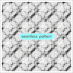 Seamless patterns with halftone dots. Endless vector texture for wallpaper, pattern fills, web page background, surface texture. Monochrome dotted ornament.
