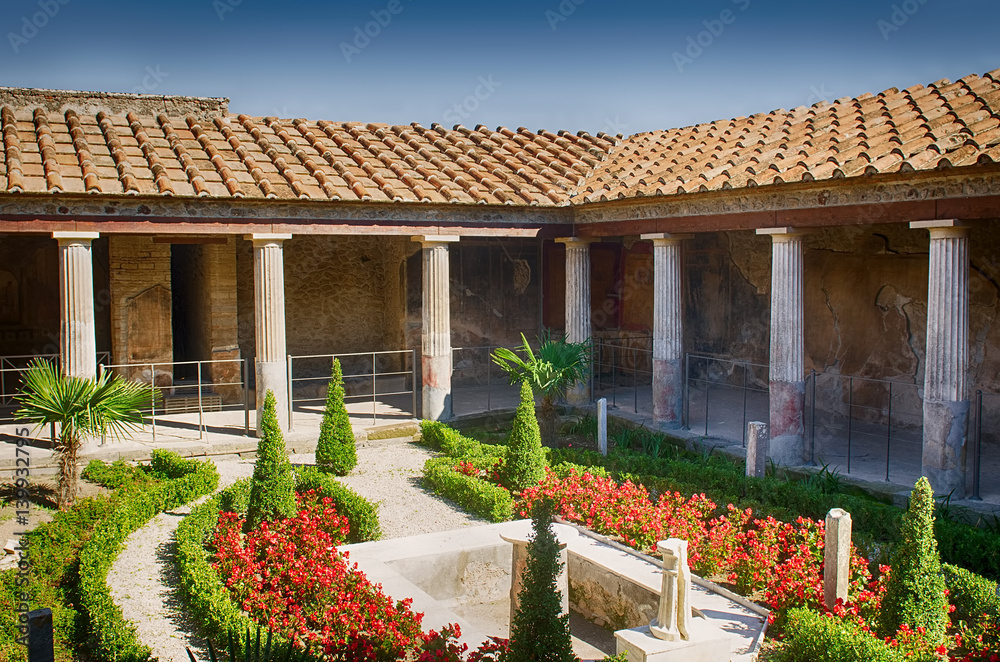 Wall mural typical luxury house in pompeii