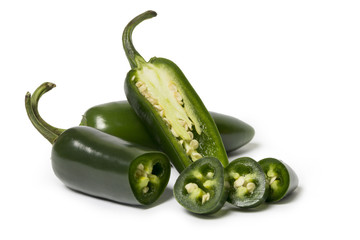 Jalapeno pepper on a white background