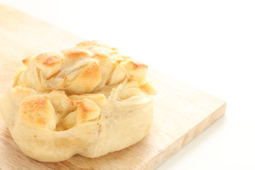 Cheese bread on wooden board