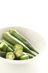 close up of chopped Okra