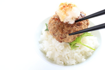 Japanese Hamburger patty with ground radish