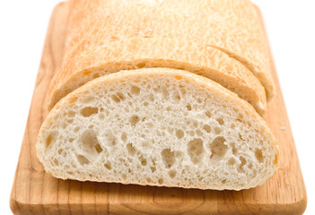Fresh bread ciabatta macro