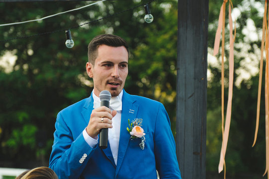 Groom with Microphone