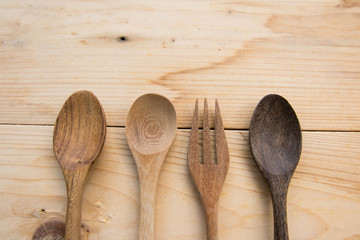 spoons on wood table