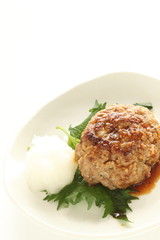 Hamburger patty with ground radish sauce for Japanese dish image