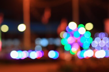 Abstract bokeh light in night festival new year and christmas beautiful background , with copy space add text
