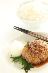 Hamburger patty with ground radish sauce for Japanese dish image