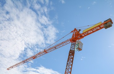 Tower crane industry,   Construction buildings in site on sky background