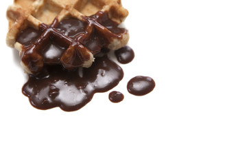gaufre de Liège au chocolat fondu