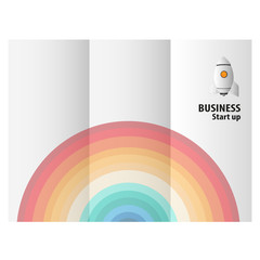 Circle rocket triptych for online business