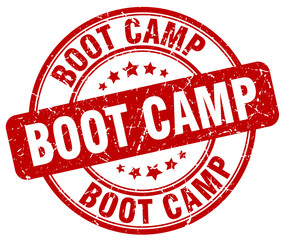 boot camp red grunge round vintage rubber stamp