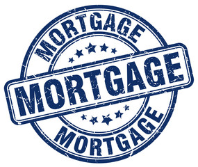 mortgage blue grunge round vintage rubber stamp