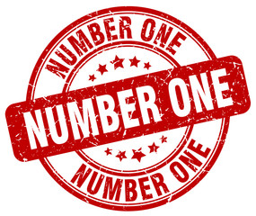 number one red grunge round vintage rubber stamp