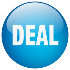 deal blue round gel isolated push button