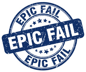 epic fail blue grunge round vintage rubber stamp