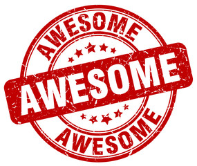 awesome red grunge round vintage rubber stamp