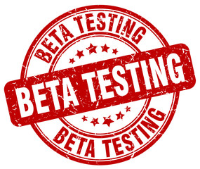 beta testing red grunge round vintage rubber stamp