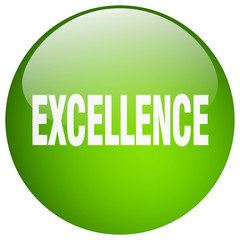 excellence green round gel isolated push button