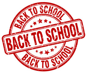 back to school red grunge round vintage rubber stamp