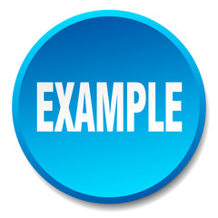 example blue round flat isolated push button