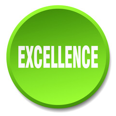 excellence green round flat isolated push button