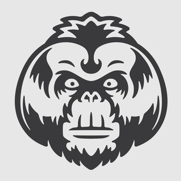 Orangutan Ape Chimpanzee Head Logo Mascot Emblem