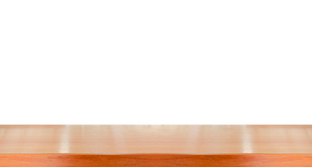 wooden table on white background