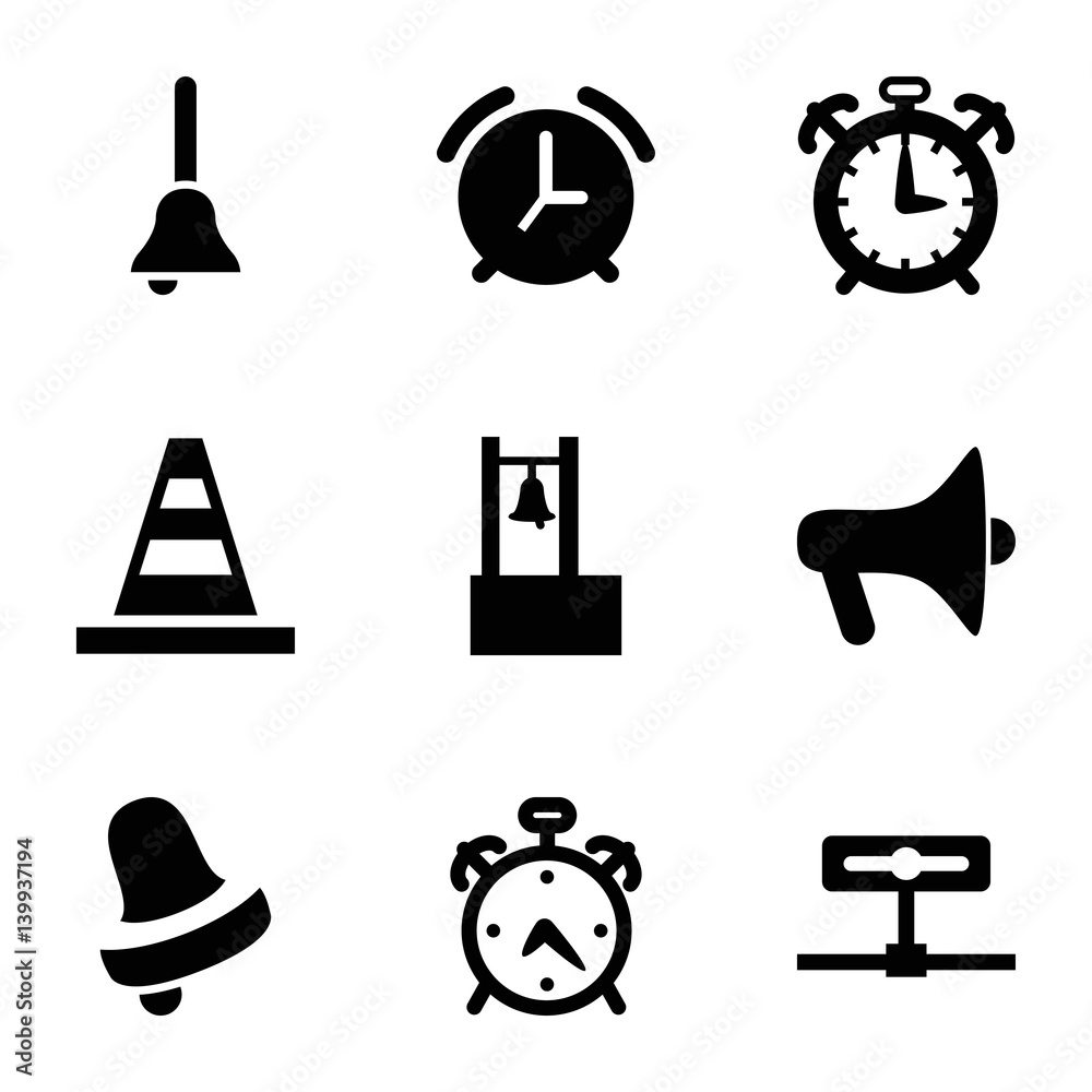 Poster set of 9 alert filled icons
