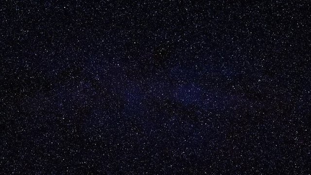 Loopable: Dense Star Field / Deep Space / Stars Background. Sliding along dense realistic 3D star field with nebulae without star glow.