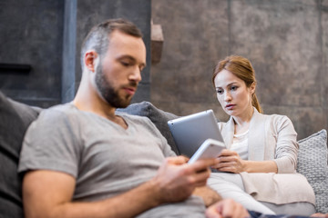 People using devices