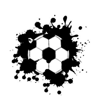 black contour soccer ball icon, vector illustraction design