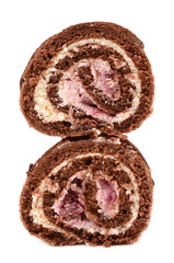 chocolate roll with cherries