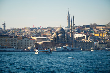 Boat trip, cruise on the Bosphorus, Istanbul, Turkey.