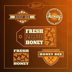 Honey bee label set