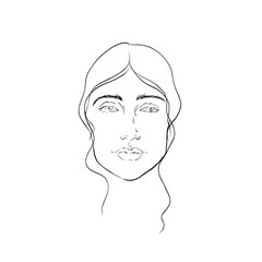 Woman face. Contour. Vector.