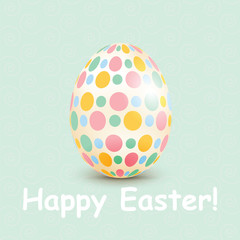 Fototapeta na wymiar Colorful Happy Easter greeting card with egg and text